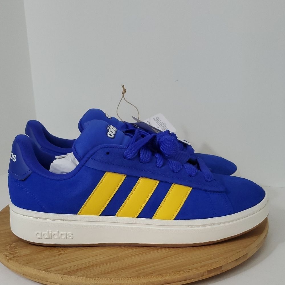 Adidas Grand Court Alpha 00s Sneakers Men's 12 Blue Yellow Suede NIB - Picture 2 of 9